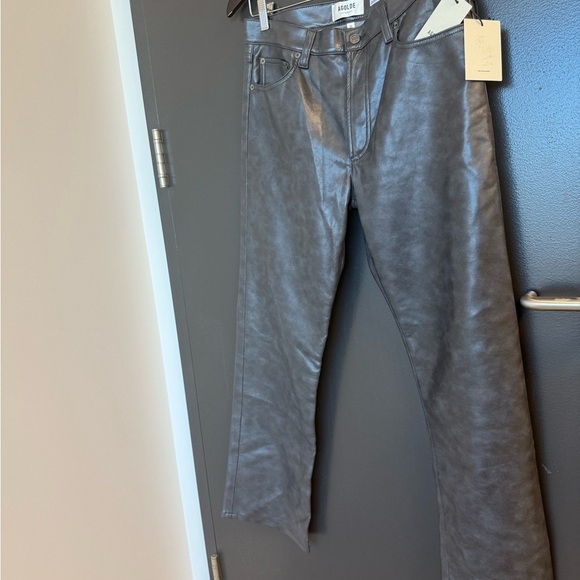 Agolde NWT 30 recycled leather dark gray Boot Cut Pants - Picture 6 of 17